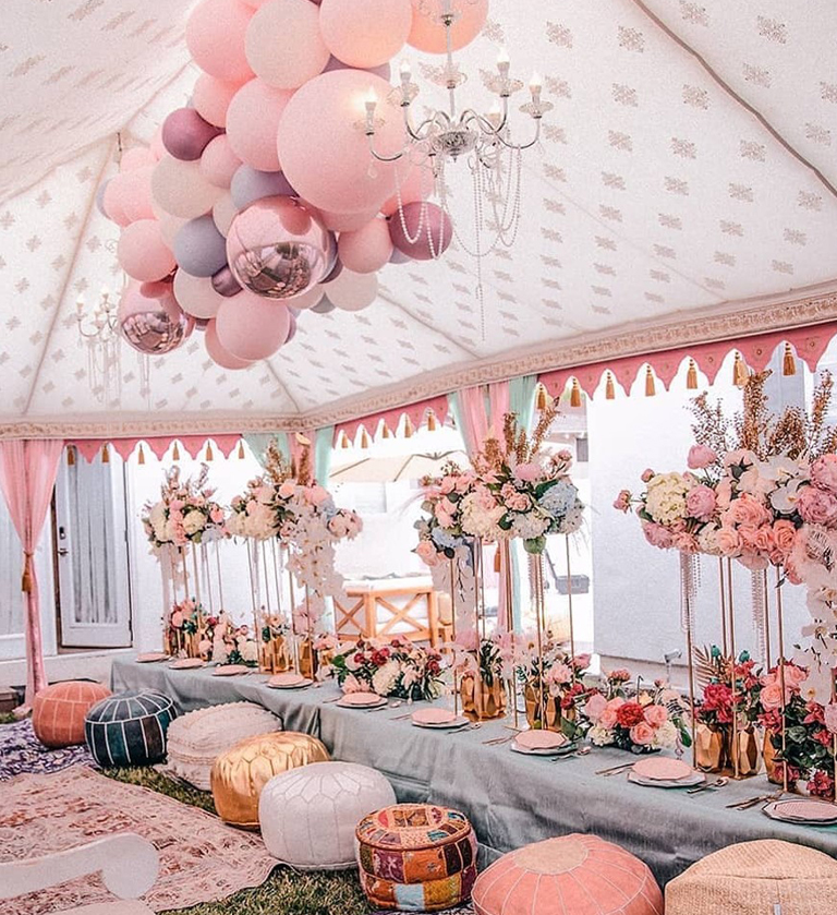 Taj Mahal Tents pink theme